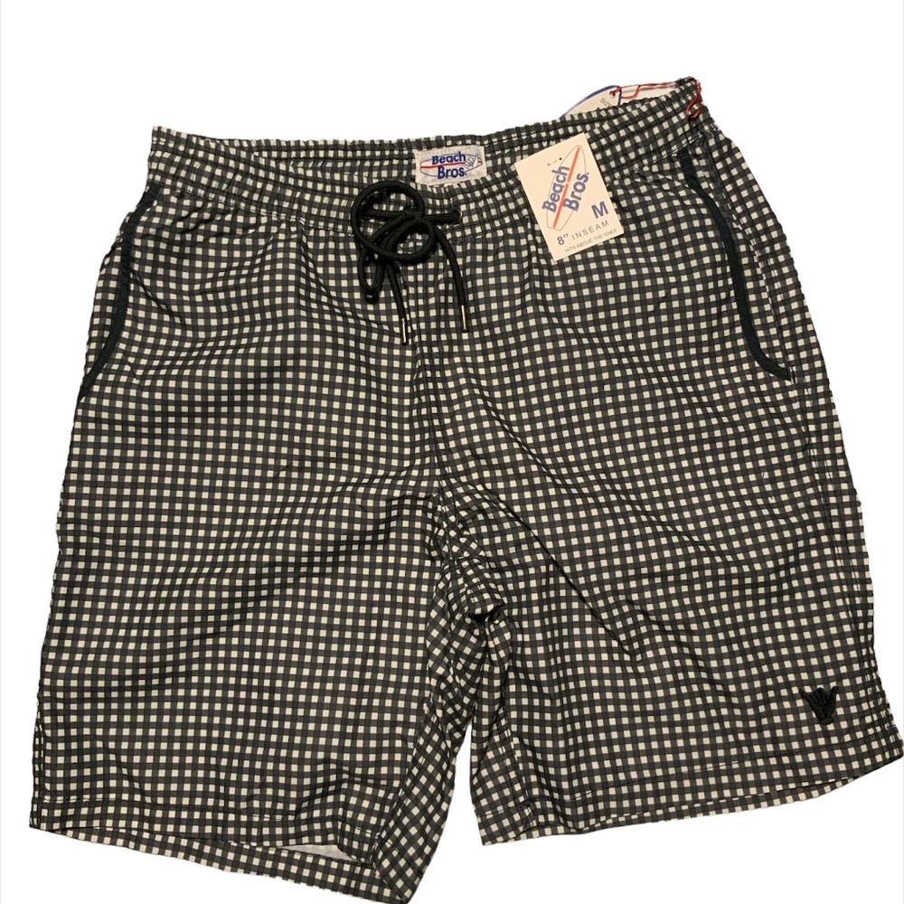 NWT Beach Bros Checkered Beach Board Swim Shorts
